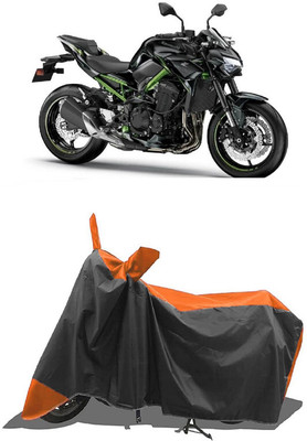 SUGASHRI Waterproof Two Wheeler Cover for Kawasaki(Z900 BS6, Orange, Black)