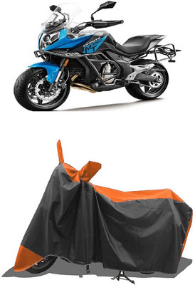 SUGASHRI Waterproof Two Wheeler Cover for CFMoto(650 NK BS6, Orange, Black)