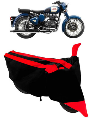 SHOPLINK Two Wheeler Cover for Royal Enfield(Bullet 350, Red, Black)