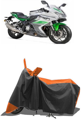SUGASHRI Waterproof Two Wheeler Cover for Benelli(302R, Orange, Black)