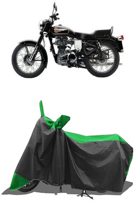 SUGASHRI Waterproof Two Wheeler Cover for Royal Enfield(Bullet 350 Twinspark, Green, Black)