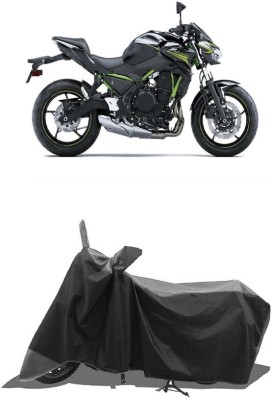 SUGASHRI Waterproof Two Wheeler Cover for Kawasaki(Z650 BS6, Grey, Black)