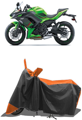 SUGASHRI Waterproof Two Wheeler Cover for Kawasaki(Ninja 650 bs6, Orange, Black)