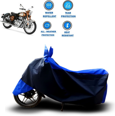 CODOKI Two Wheeler Cover for Royal Enfield(Classic Chrome, Blue)