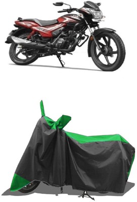 SUGASHRI Waterproof Two Wheeler Cover for TVS(Star City Plus, Green, Black)