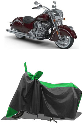 SUGASHRI Waterproof Two Wheeler Cover for Indian(Chief Classic, Green, Black)