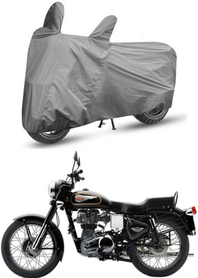 DeepShakshi AUTOMOTIVE Waterproof Two Wheeler Cover for Royal Enfield(Bullet 350 Twinspark, Grey)