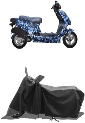 SUGASHRI Waterproof Two Wheeler Cover for Hero(Electric AXLHE-20, Grey, Black)