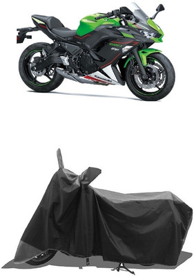 SUGASHRI Waterproof Two Wheeler Cover for Kawasaki(Ninja 650, Grey, Black)