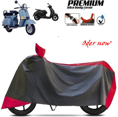 SK AUTO Waterproof Two Wheeler Cover for TVS, Hero, Honda, Bajaj(Red, Black)