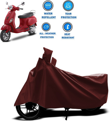 PAGORA Waterproof Two Wheeler Cover for Piaggio(Vespa VXL 125, Maroon)