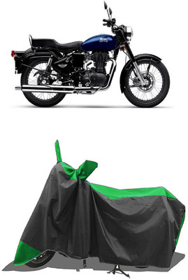 SUGASHRI Waterproof Two Wheeler Cover for Royal Enfield(Bullet Electra Twinspark, Green, Black)