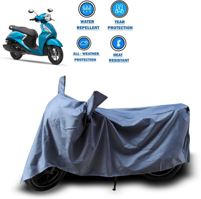 GOSHIV-car and bike accessories Two Wheeler Cover for Yamaha(Fascino 125 FI, Grey)