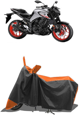 SUGASHRI Waterproof Two Wheeler Cover for Yamaha(MT-03, Orange, Black)