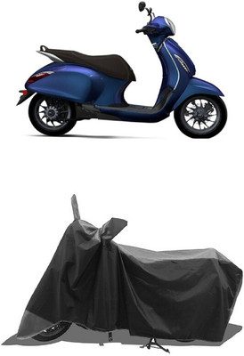 SUGASHRI Waterproof Two Wheeler Cover for Bajaj(New Chetak, Grey, Black)