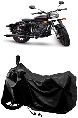 SUGASHRI Waterproof Two Wheeler Cover for Royal Enfield(Classic Stealth Black BS6, Black)