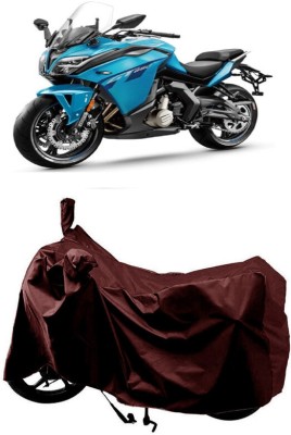 SUGASHRI Waterproof Two Wheeler Cover for CFMoto(650GT BS6, Maroon)