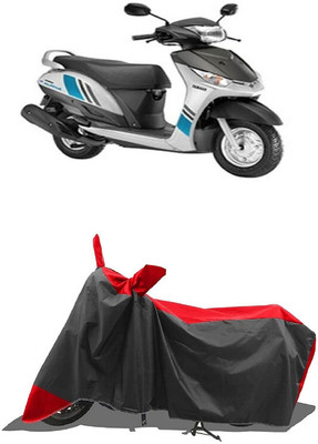 SUGASHRI Waterproof Two Wheeler Cover for Yamaha(Alpha BS6 BS6, Red, Black)