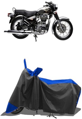 SUGASHRI Waterproof Two Wheeler Cover for Royal Enfield(Electra Delux, Blue, Black)