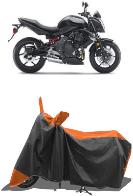SUGASHRI Waterproof Two Wheeler Cover for Kawasaki(ER 6N, Orange, Black)