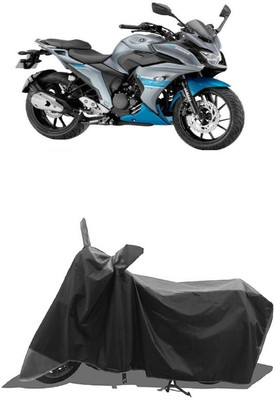 SUGASHRI Waterproof Two Wheeler Cover for Yamaha(Fazer 25 BS6, Grey, Black)