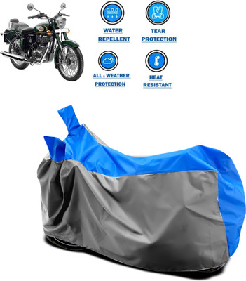 GOSHIV-car and bike accessories Two Wheeler Cover for Royal Enfield(Bullet 500, Grey)