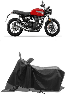 SUGASHRI Waterproof Two Wheeler Cover for Triumph(Speed Twin, Grey, Black)