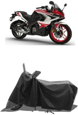 SUGASHRI Waterproof Two Wheeler Cover for Bajaj(Pulsar RS200 BS6, Grey, Black)