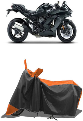 SUGASHRI Waterproof Two Wheeler Cover for Kawasaki(Ninja H2 BS6, Orange, Black)