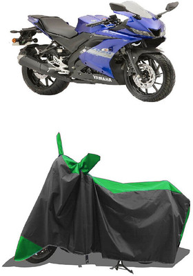 SUGASHRI Waterproof Two Wheeler Cover for Yamaha(R15S BS6, Green, Black)
