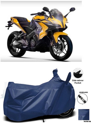 SK AUTO Waterproof Two Wheeler Cover for Bajaj(Pulsar 125 Neon BS6, Blue)