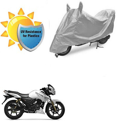 SK AUTO Two Wheeler Cover for TVS(Apache RTR 180, Silver)