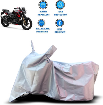 CODOKI Two Wheeler Cover for TVS(Apache RTR 200, Silver)