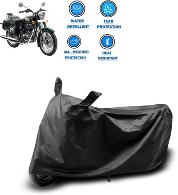 CODOKI Two Wheeler Cover for Royal Enfield(Bullet 500, Black)