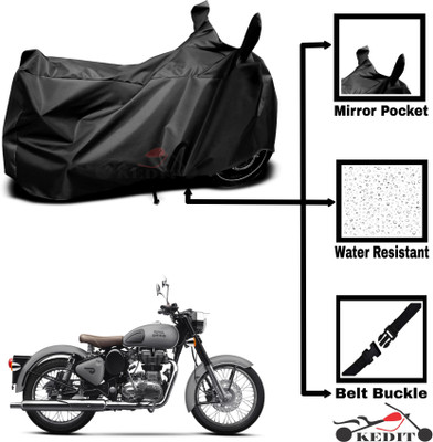 SK AUTO Two Wheeler Cover for Royal Enfield(Bullet 350, Black)