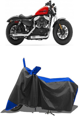 SUGASHRI Waterproof Two Wheeler Cover for Harley Davidson(Forty Eight, Blue, Black)