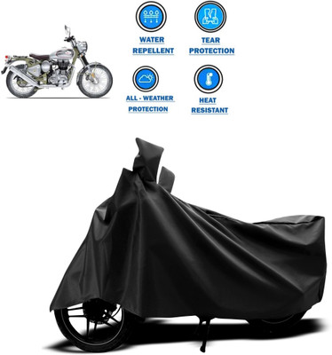 CODOKI Two Wheeler Cover for Royal Enfield(Bullet Trials 500, Black)