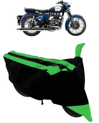 HEMSKAR Two Wheeler Cover for Royal Enfield(Bullet 350, Green, Black)