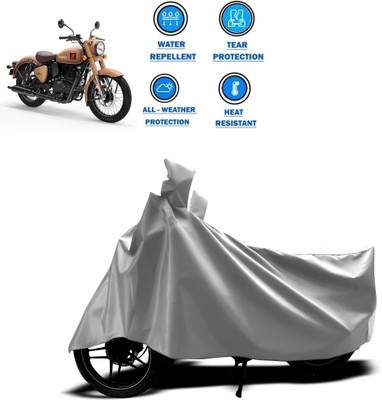 PAGORA Two Wheeler Cover for Royal Enfield(Classic 350 Signals, Silver)