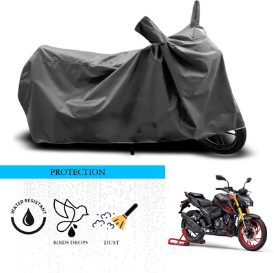 ANTHUB Waterproof Two Wheeler Cover for TVS(Apache RTR 200 4V, Grey)