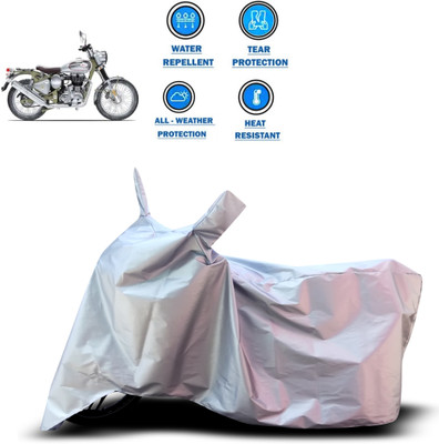 CODOKI Two Wheeler Cover for Royal Enfield(Bullet Trials 500, Silver)