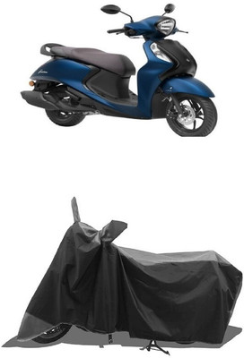 SUGASHRI Waterproof Two Wheeler Cover for Yamaha(Fascino 125, Grey, Black)
