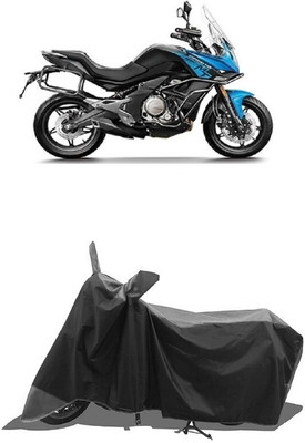 SUGASHRI Waterproof Two Wheeler Cover for CFMoto(650MT, Grey, Black)