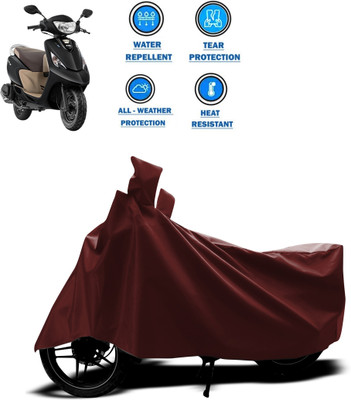 CODOKI Waterproof Two Wheeler Cover for TVS(Scooty, Maroon)