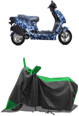 SUGASHRI Waterproof Two Wheeler Cover for Hero(Electric AXLHE-20, Green, Black)