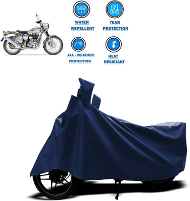 GOSHIV-car and bike accessories Two Wheeler Cover for Royal Enfield(Bullet Trials 500, Blue)