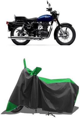 SUGASHRI Waterproof Two Wheeler Cover for Royal Enfield(Bullet 350 New, Green, Black)