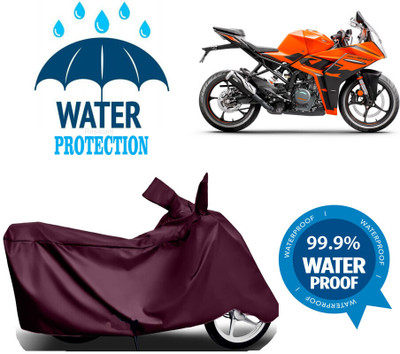 Mdstar Waterproof Two Wheeler Cover for KTM(RC 125, Maroon)