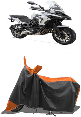 SUGASHRI Waterproof Two Wheeler Cover for Benelli(TRK 502, Orange, Black)