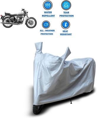 CODOKI Two Wheeler Cover for Royal Enfield(Electra Delux, Silver)